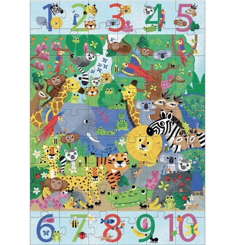DJECO Jumbo Puzzel 1 Tot 10 Jungle 4 Jr+/ 54 Stks 4 DJECO Jumbo Puzzel 1 Tot 10 Jungle 4 Jr+/ 54 Stks - Afbeelding 2