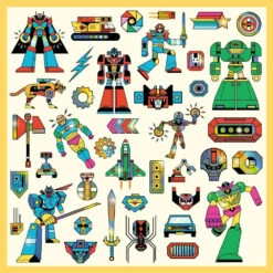 DJECO Stickers Robots Metallic 4 Jr+ -Speelgoedverkoop DJECOstickersRobotsmetallicDJ09276d
