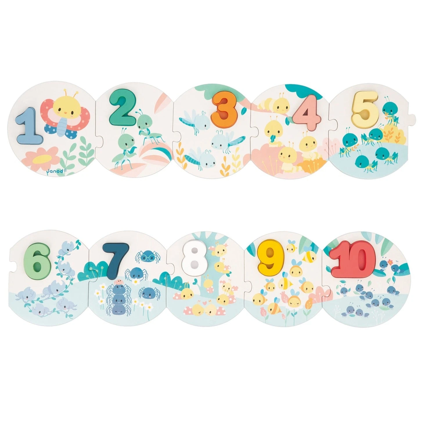 JANOD Mijn Eerste Puzzel Cijfers 2 Jr+ / 10 Stks 4 JANOD Mijn Eerste Puzzel Cijfers 2 Jr+ / 10 Stks - Afbeelding 2