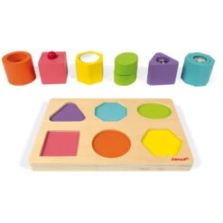 JANOD Wood Vorm + Geluid Puzzel 12 Mnd+ -Speelgoedverkoop janod wood vorm geluid puzzel 115332a